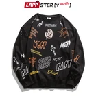 Толстовка LAPPSTER мужская с графическим принтом, свитшот с капюшоном, стиль хип-хоп, винтажная уличная одежда, черная, осень 2022