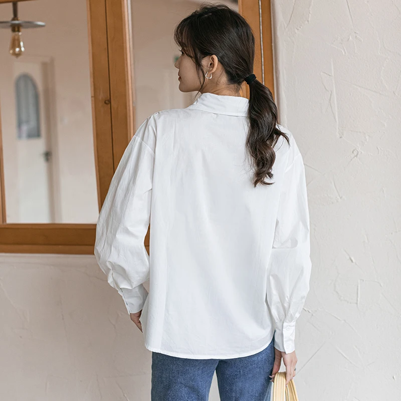 

COIGARSAM Brief Shirt Womens tops Women shirts White 3156