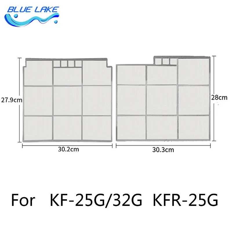 

Customized Air Conditioner filter,size left 30.2X27.9CM + right 30.3x28cm,for KF-32G/KFR-25G/KFRD-35G,Home Appliance Accessories