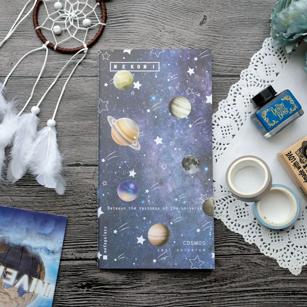 

Planet Theme Notebook Notepad Memo Pad Writing Memo Book Diary Tool Stationery for Home School Office