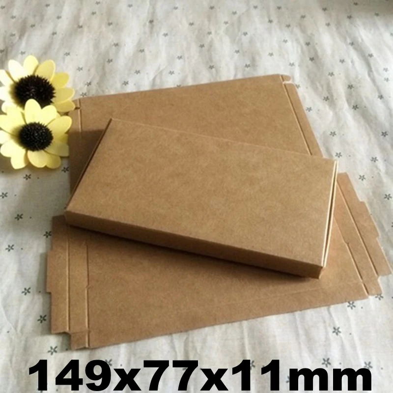 Картонная коробка из коричневой крафт бумаги 50 шт. 14 9*7 7*1 1 см Подарочная упаковка