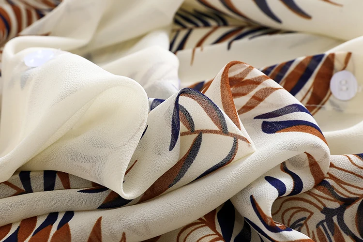 Однотонные блузки с принтом листьев женские модные Прозрачные рубашки длинными