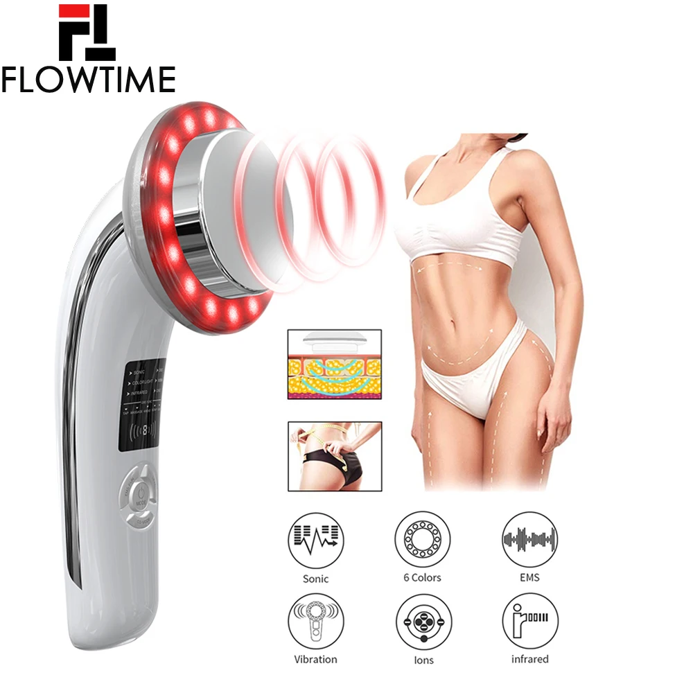 6 в 1 EMS ультразвуковая кавитация гальванический ультразвуковой массажер для тела