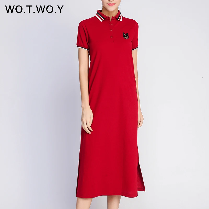 Женское длинное платье до щиколотки WOTWOY черное Хлопковое с аппликацией и