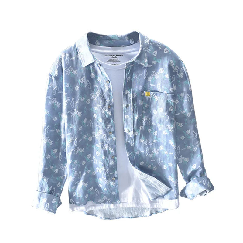 

Jm155-2020 new men's Linen casual shirt