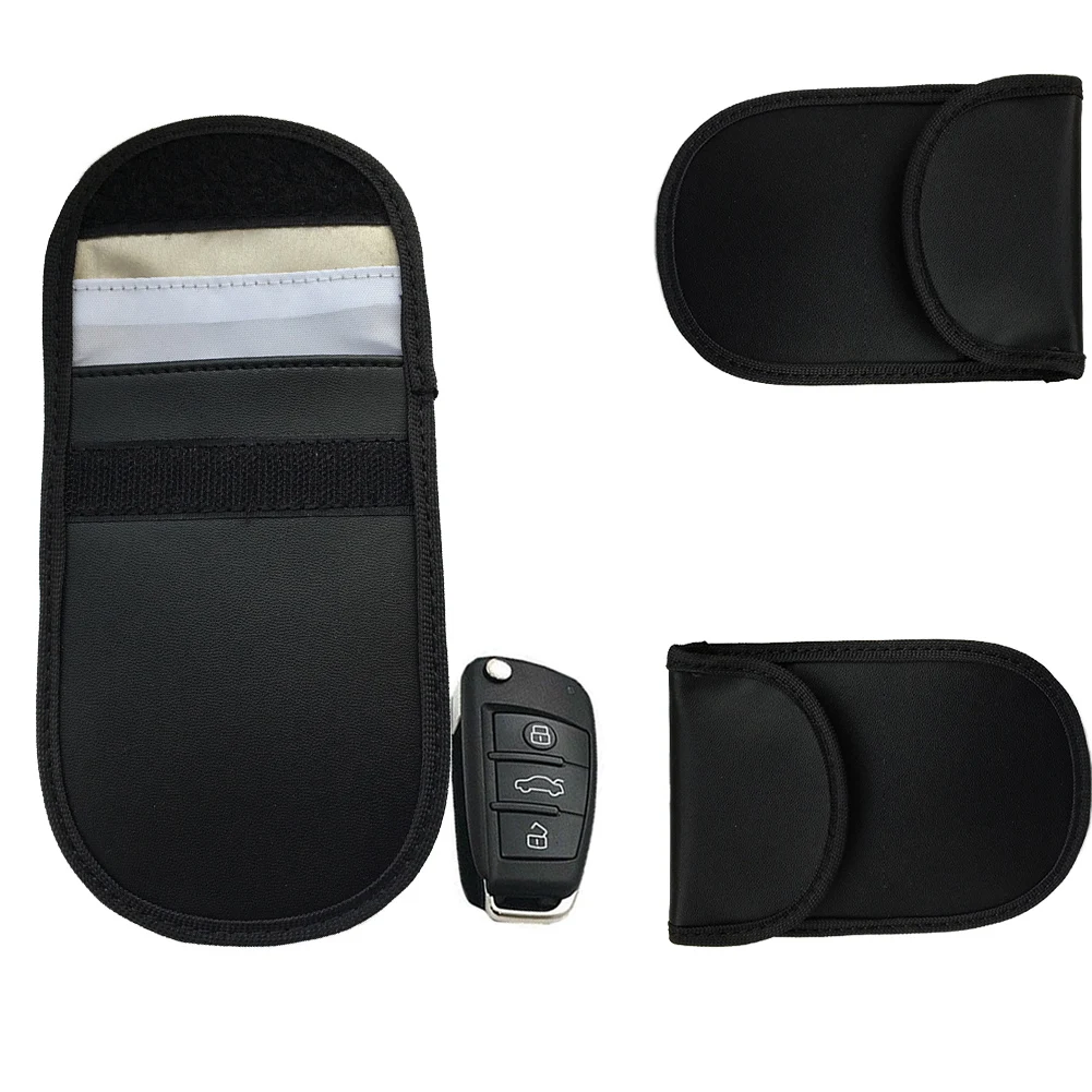 Телефон Автомобильный ключ без ключа вход Fob сигнальная защита блокатор черный PU