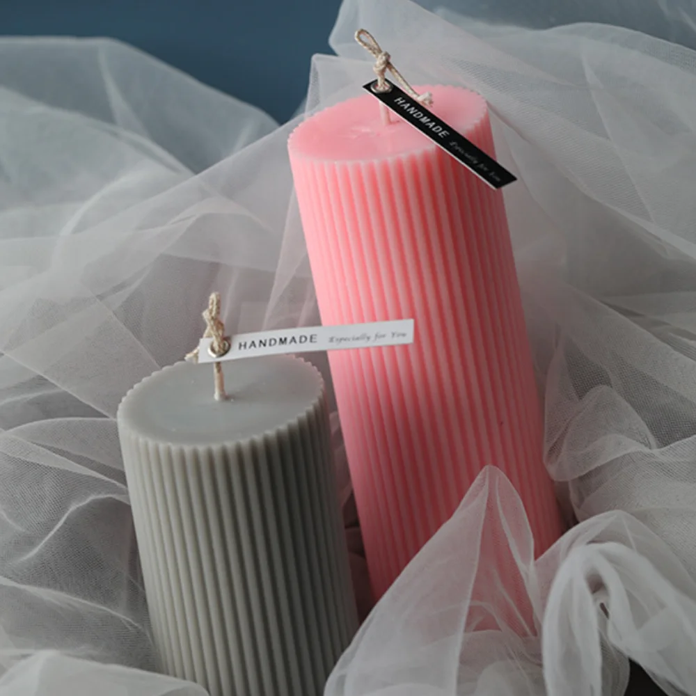 Long Stripe Acrylic Pillar Roman Column Candle Molds Plastic Cylinder Rib Making Kit Mould DIY Bougie Handmade Supplies | Дом и сад