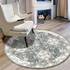 Круглый ковер в марокканском этническом стиле, ретро-ковер серого, синего, оранжевого, розового цветов для гостиной, нескользящий коврик для украшения дома, спальни