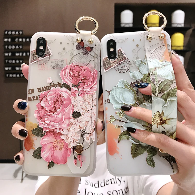 Чехол на запястье с цветком для телефона XiaoMi 9 8 6X 5X RedMi Note 5 5A 4X 6 7 K20 Pro защитная