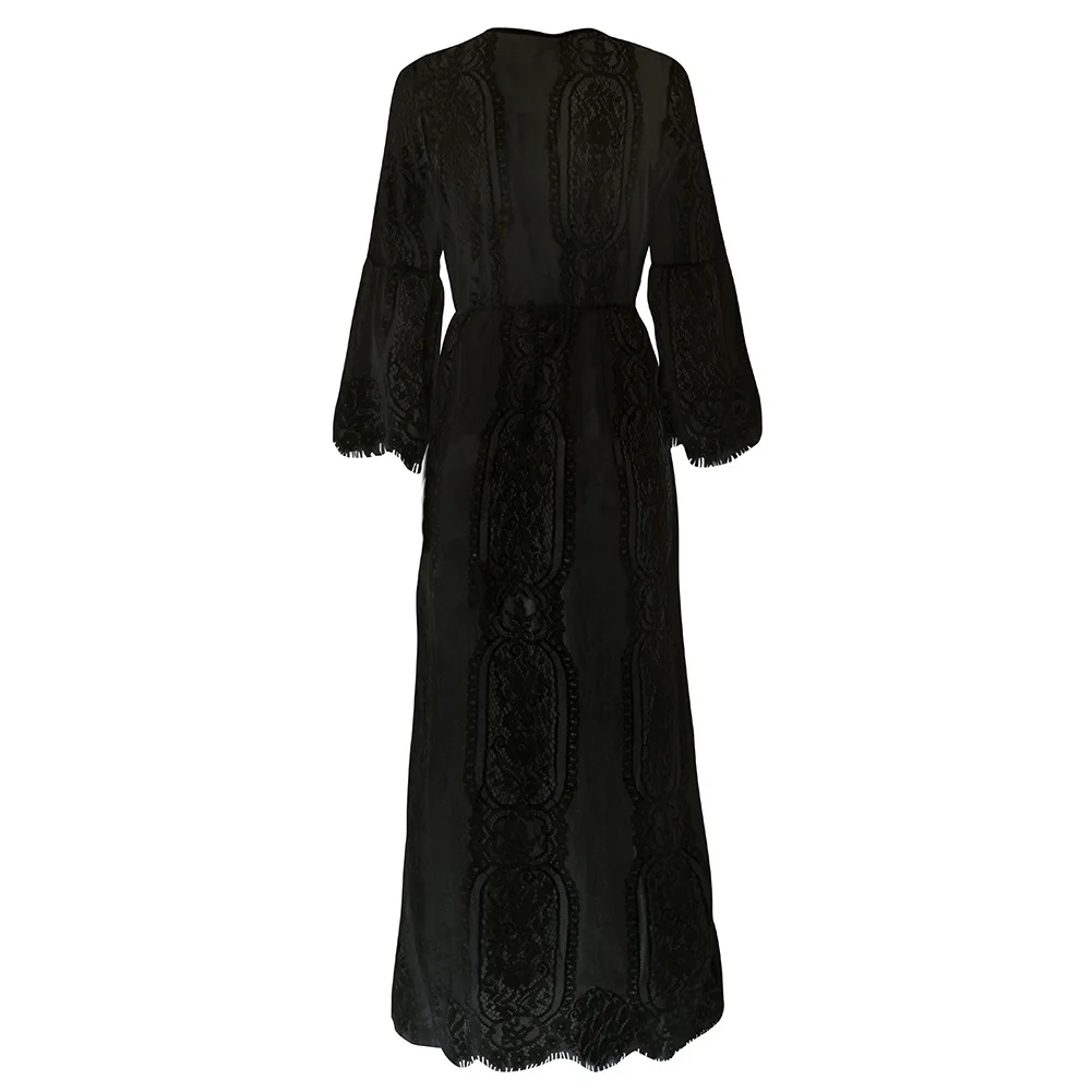 Женское платье в стиле бохо с длинным рукавом весна лето 2020 сексуальное