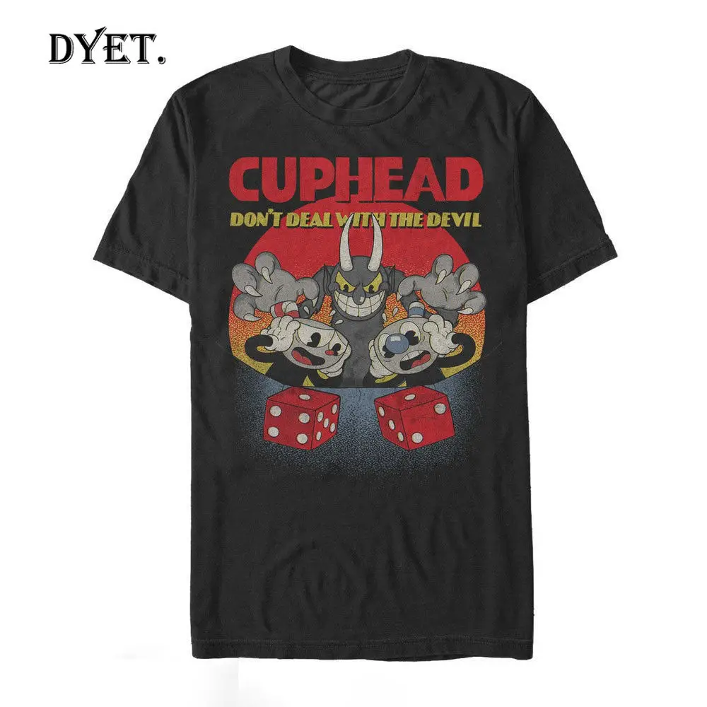 Ограниченная Cuphead Don't Deal Snake Eyes Мужская черная футболка Размер S 5XLNEW модные