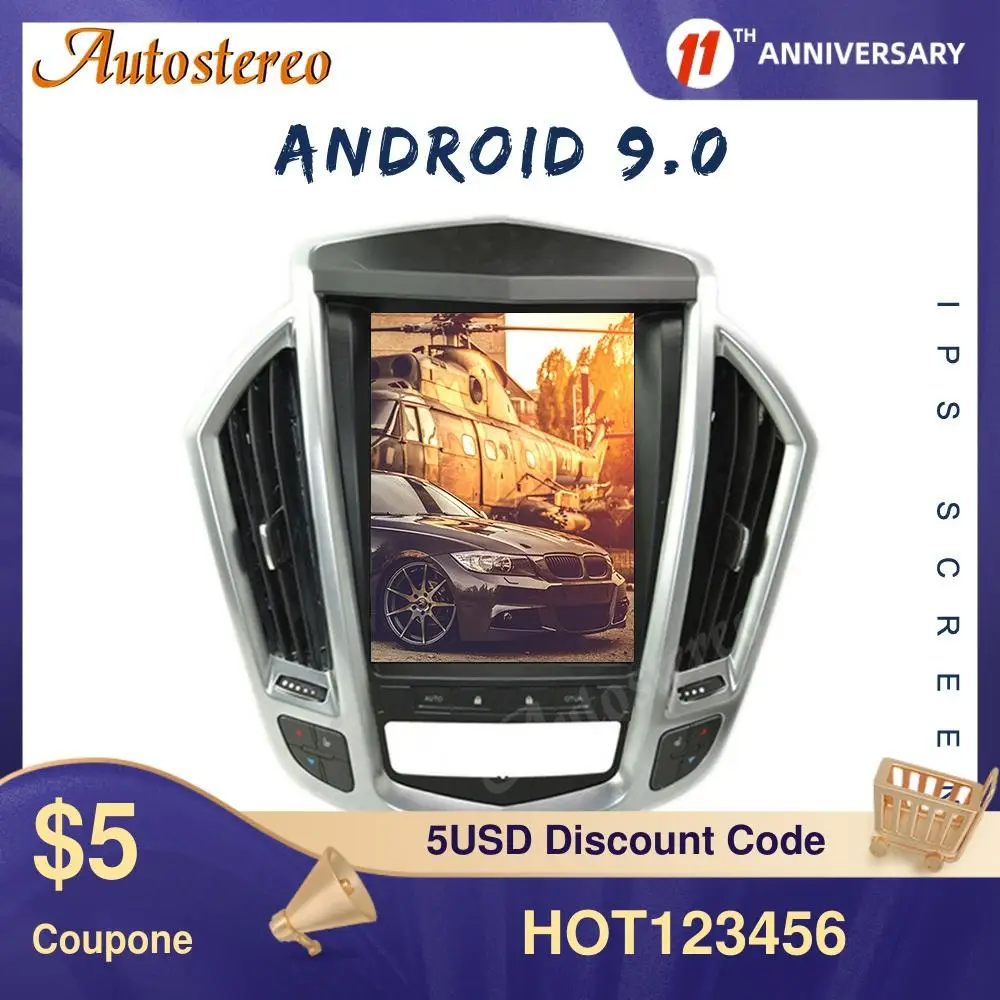 Автомобильный GPS навигатор в стиле Tesla 64 ГБ + 4 Гб Android 9 0 для Cadillac SRX 2009 2010 11 2012 стерео