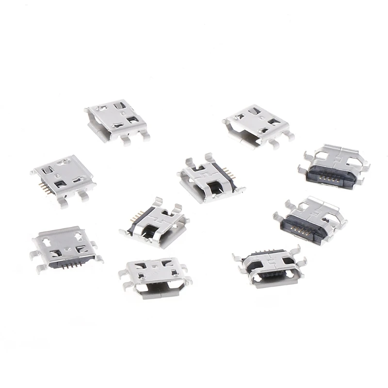 10 шт потребительских упаковок для микро Тип USB B 5 Pin гнездовой SMD 4 ноги Штекерный