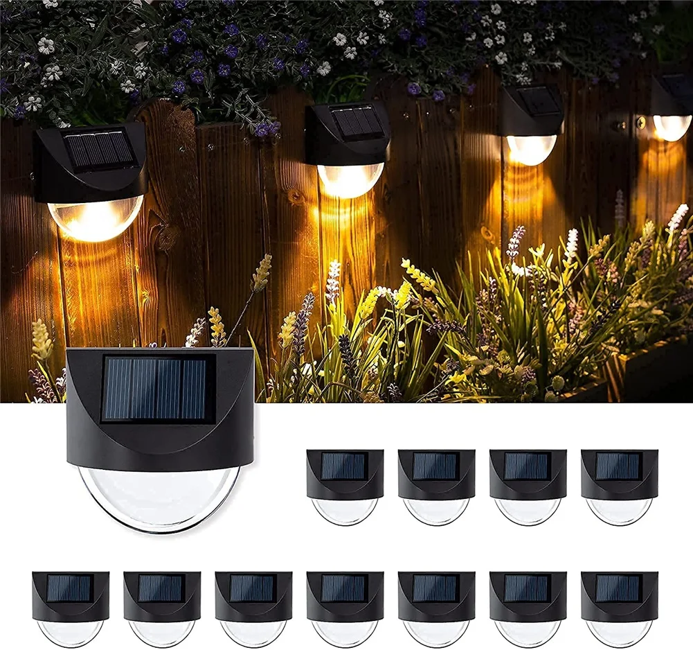 LED Solar Power Wall Light Outdoor Waterproof Garden Yard Stair Fence Lamp Solar Deck Lights Decor Spotlight