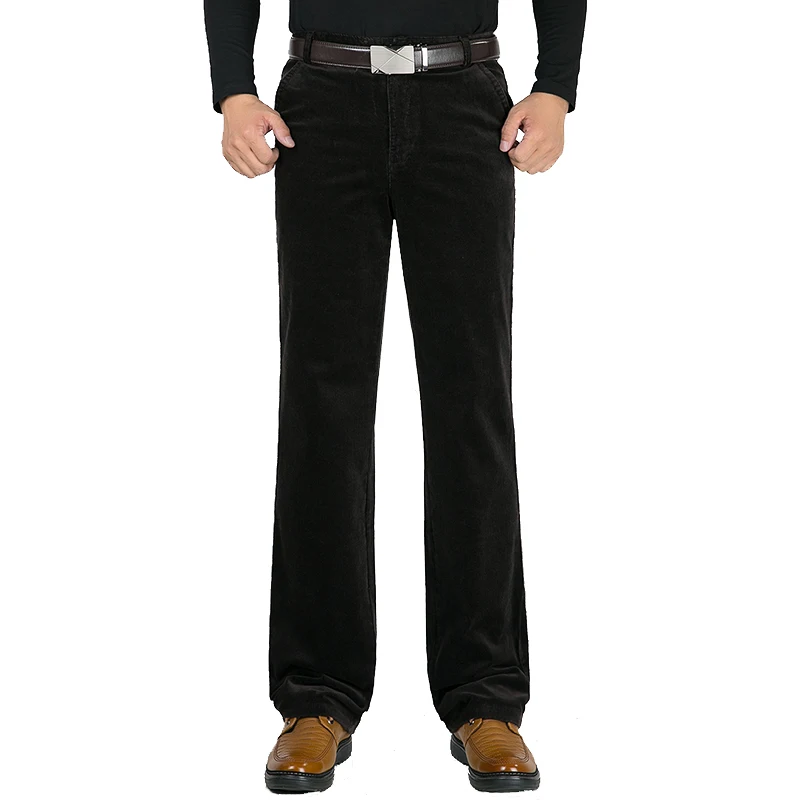 Брюки MOGU мужские полосатые с завышенной талией свободные вельветовые деловые