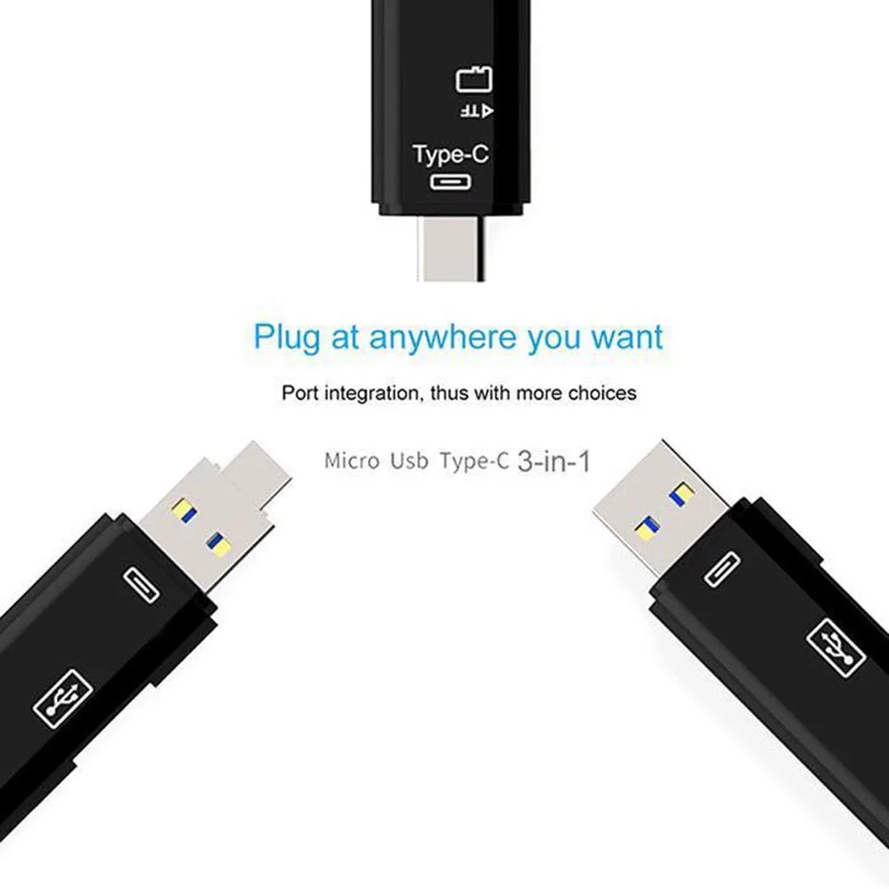 5 в 1 USB 3 0 Type-C Micro OTG кардридер Универсальный TF/SD телефонные удлинители головки