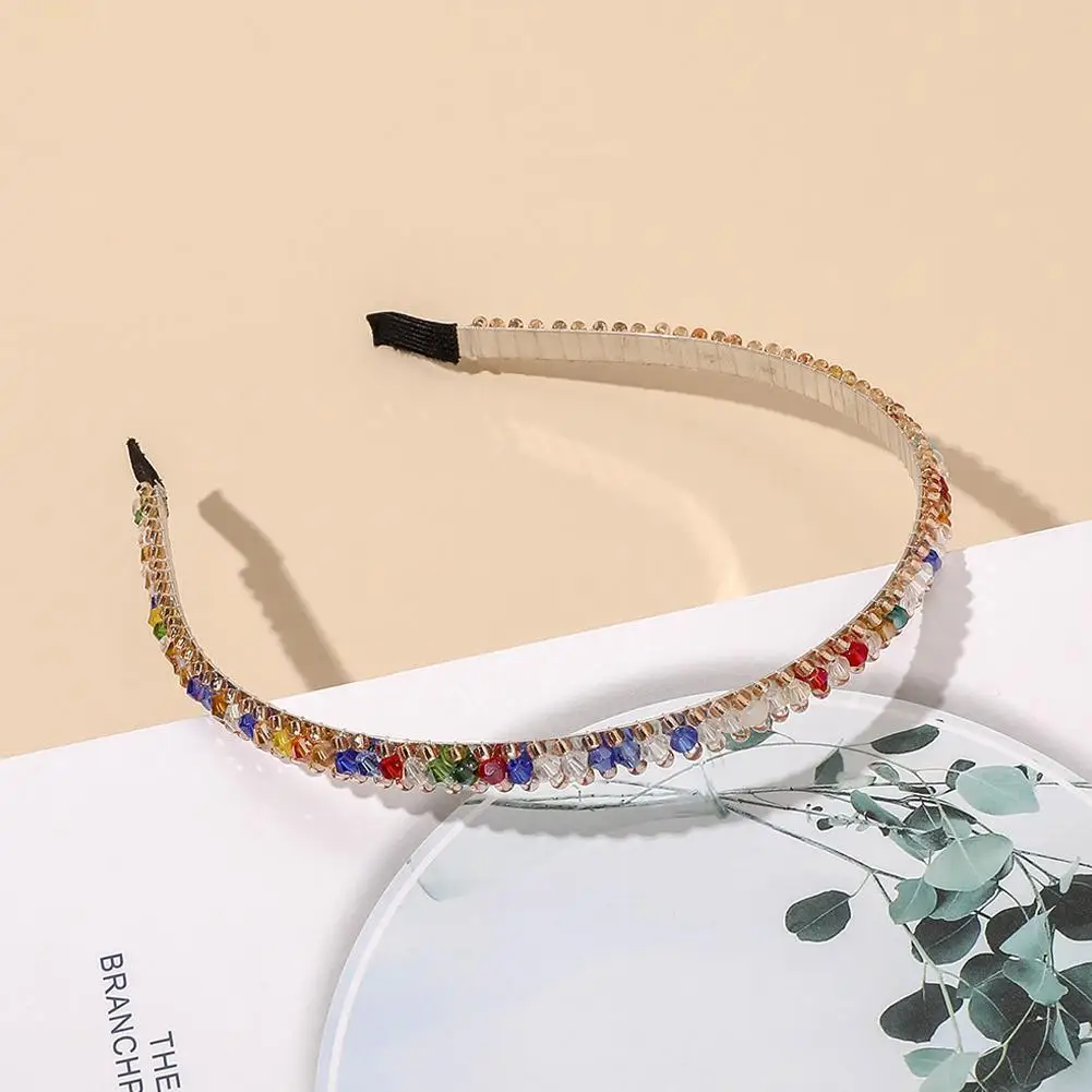 

Korean Rhinestone Thin Edge Hair Hoop Crystal Full Rhinestone Headband Shiny Luxury Elegant Hair Ornament Hair Accessories