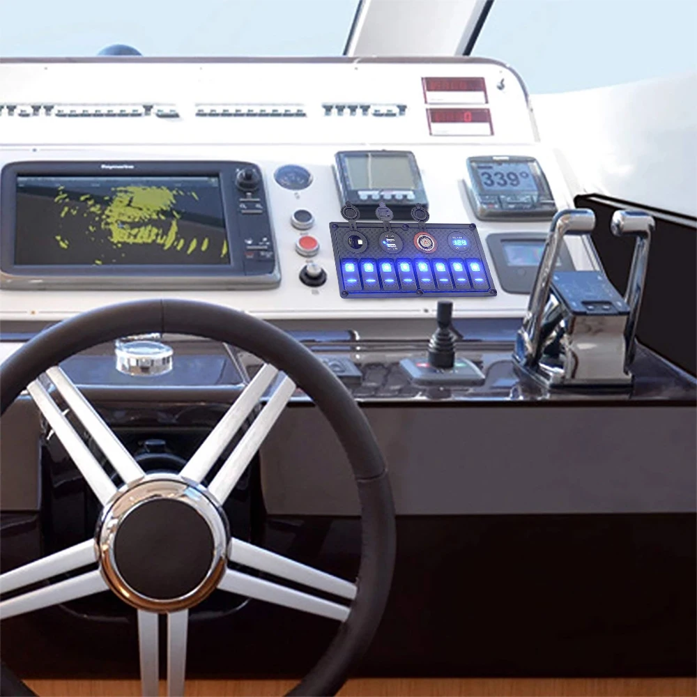 8 банд кулисный переключатель панель автомобиль Лодка вольтметр прикуриватель