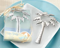 wedding favor gift and giveaway palm breeze chrome palm tree wine opener beach boutique party