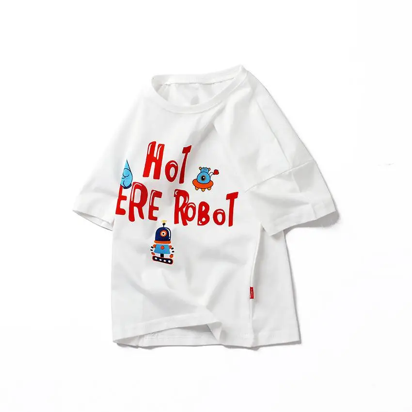 

Kids T-shirt cotton short-sleeved children's clothing round neck summer alphabet students loose sports baby clothes