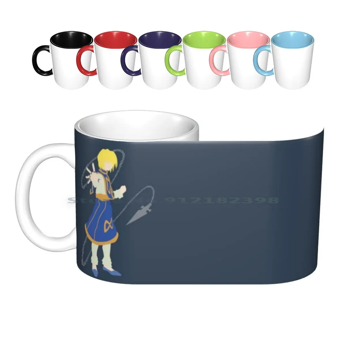 Kura Minimalist Design Ceramic Mugs Coffee Cups Milk Tea Mug Hunter X Hunter Anime Manga Hunter Hxh Japan Japanese Kurapika