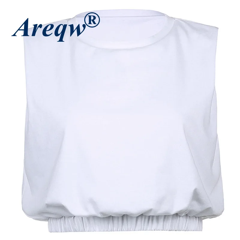 

White Vest Women 2021 New Solid Color Basic Hem Waist Loose Sleeveless Vest Outer Wear Top