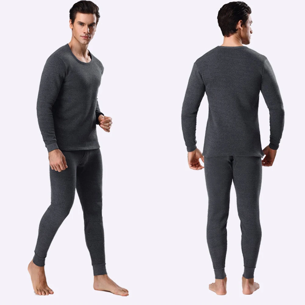 

Men Winter Fleece Lined Warm Long Sleeve Top Long Bottom Trouser Underwear Set BMF88