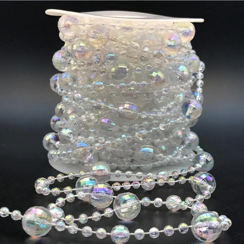

Crystal Acrylic Bead Chain Wedding Path Crystal Tree Decoration Bead Chain Wedding Hall Christmas DIY Decoration Props 20m