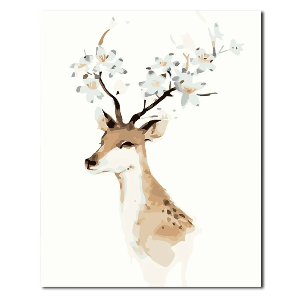 Цифровая картина маслом сделай сам декоративные картины с головой серого оленя