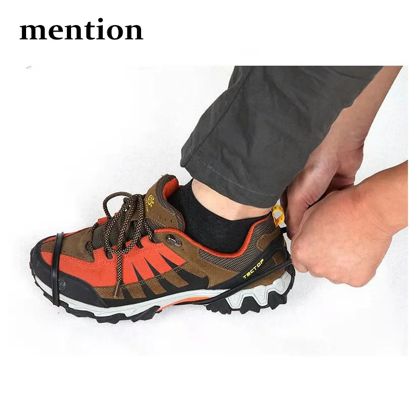 

8 Steel Teeth Anti-Skid Ice Thermo Plastic Elastomer Climbing Shoes Cover Spikes Grips steel teeth Over Shoes Covers Crampons