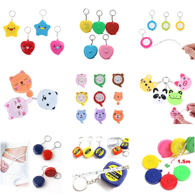 

Retractable 1/1.5/3m Measuring Tape Meter Inch Tailor Tools Tape Measure Keychain Pull Ruler Metric Tape Measure 1pc Random Send