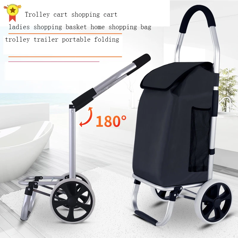 Elderly Women Shopping Cart, Portable Foldable Family Shopping Basket