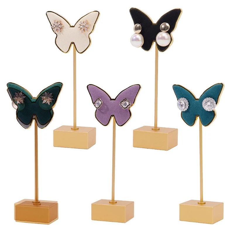 

Metal Butterfly Earrings Stand Holder Shelf Jewelry Display Rack Bracket Earring Organizer for Woman Girl Gifts Photography