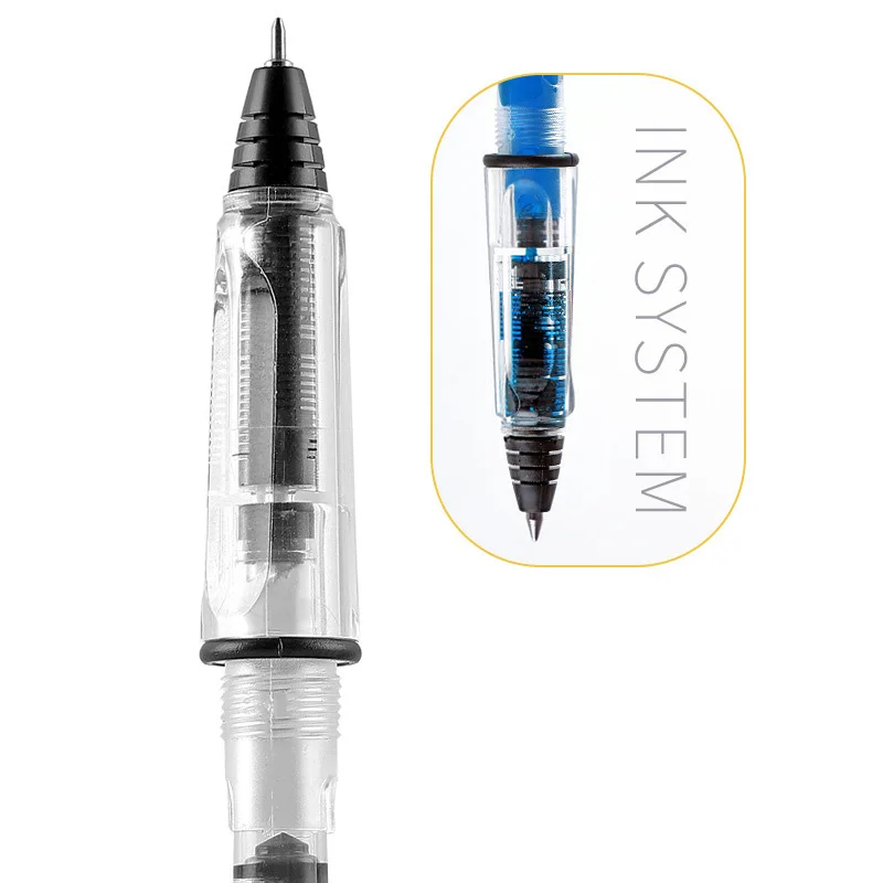 

2pcs/lot Fountain Pen-type Transparent Gel Pen 0.4/0.5mm Multifunction Can Absorb Ink and Ink Sac Pens for Office School Writing