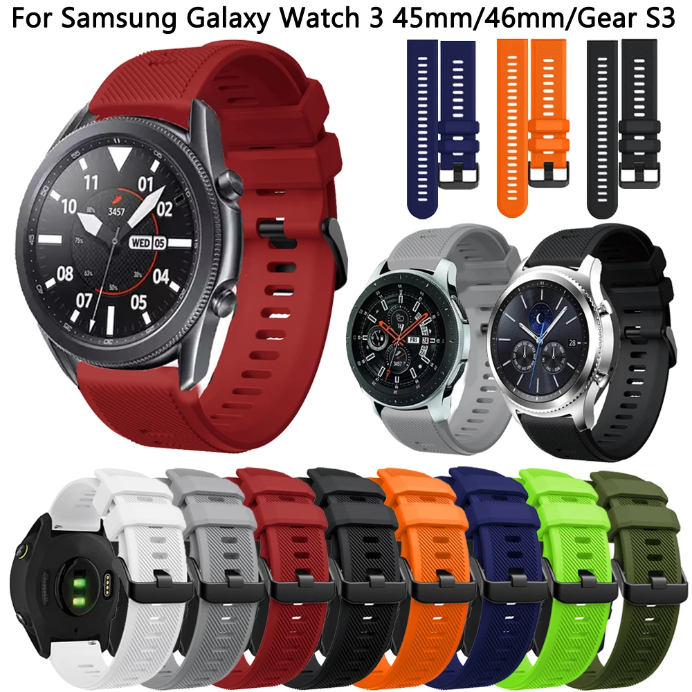 

Ремешок силиконовый для Samsung Galaxy Watch 3, браслет для samsung Gear S3 Frontier classic, 22 мм 45 мм 46 мм