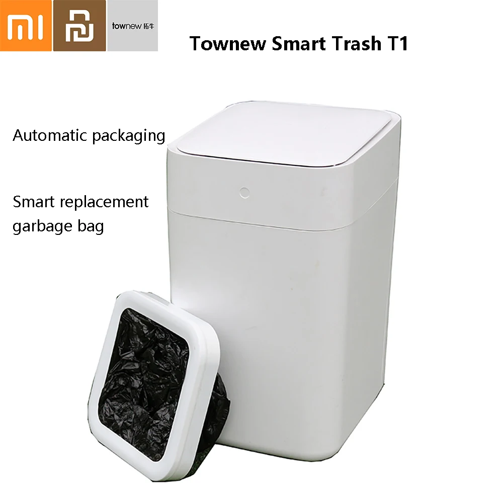 Townew T1 Смарт мусорный бак оригинальная замена мешок для мусора Большой Ёмкость пакетов одноразового использования 6/12 шт автоматической упаковки и светонепронецаемые сумки