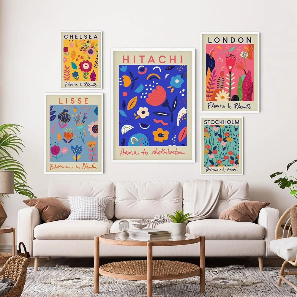 

Modern Minimalist Abstract Flower Market Wall Art Canvas Painting Nordic Posters and Prints Wall Pictures for Living Home Decor