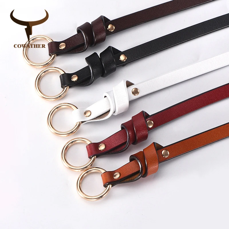 Женский ремень COWATHER из натуральной воловьей кожи высокого качества бесплатная