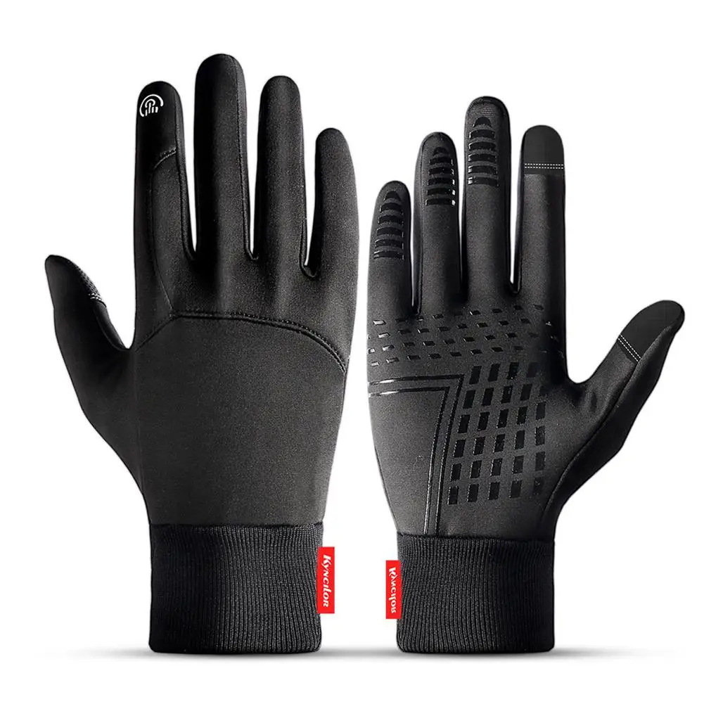 

1 пара зимних спортивных велосипедных перчаток для женщин и мужчин, водонепроницаемые ветрозащитные теплые перчатки с сенсорным экраном, т...