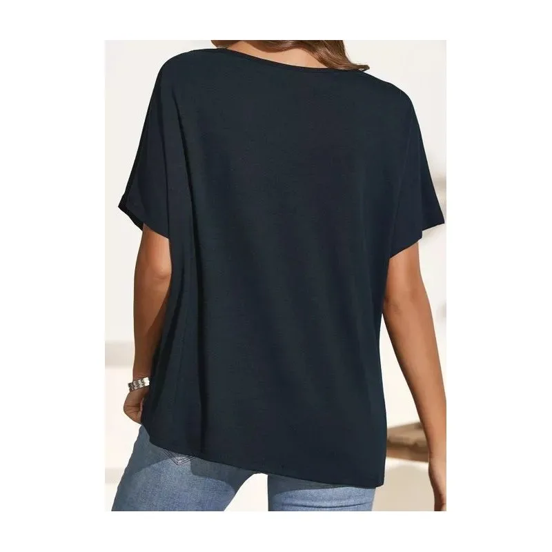 

Spring And Summer 2021 New European And American Street Casual Women T Shirt Short Sleeves Off-shoulder T Shirt