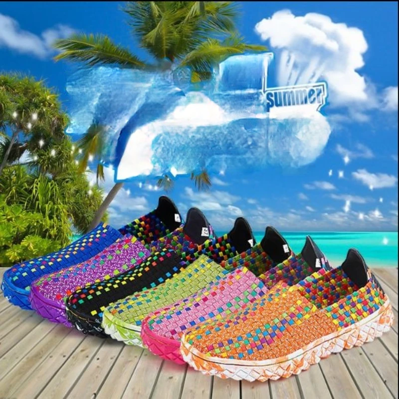 

New Women's Shoes, Fashion Trend, Daily All-match Color Woven, Breathable, Soft and Comfortable All-season Casual Shoes 7KG221