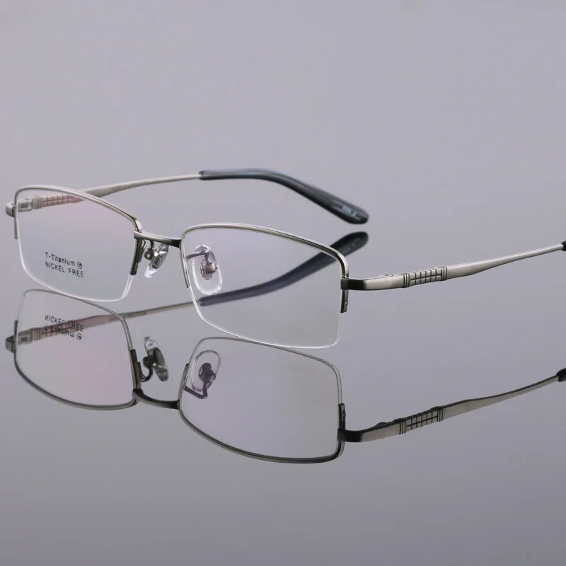 

High Quality Pure Titanium Glasses Business Men's Myopia Half Frame Glasses Frame Designer Frame Prescription Glasses