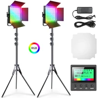 rgb video light led photography panel lamp dimmable 2600 10000k 360%c2%b0 full color cri 97 for youtube photo live camera fill light