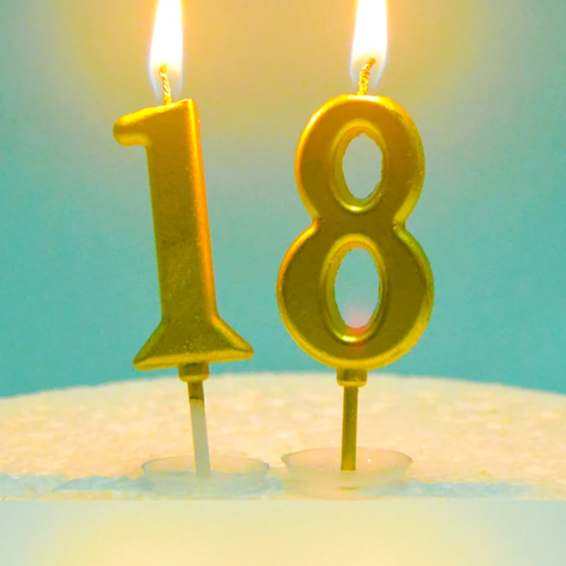 С Днем Рождения цифра свечи золото 0-9 цифровой торт Топпер Детские сувениры на