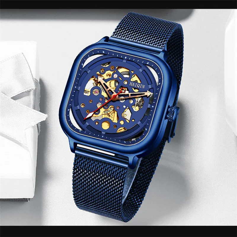 Часы наручные HAIQIN Мужские автоматические брендовые деловые механические