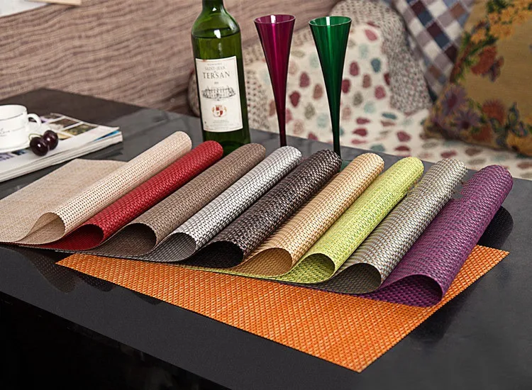 

6pcs/lot Anti-skid And Heat-insulation PVC Placemat For Dining Table Non-slip Table Mat Kitchen Accessories OK 1068