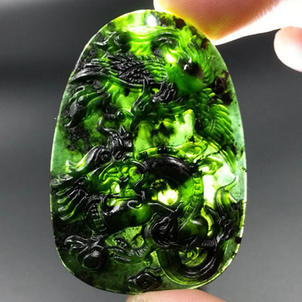 

Drop Shipping Beautiful Genuine Handmade jewelry Dark Carved Dragon Phoenix Pendant Necklace Carving Pendant Jewelry