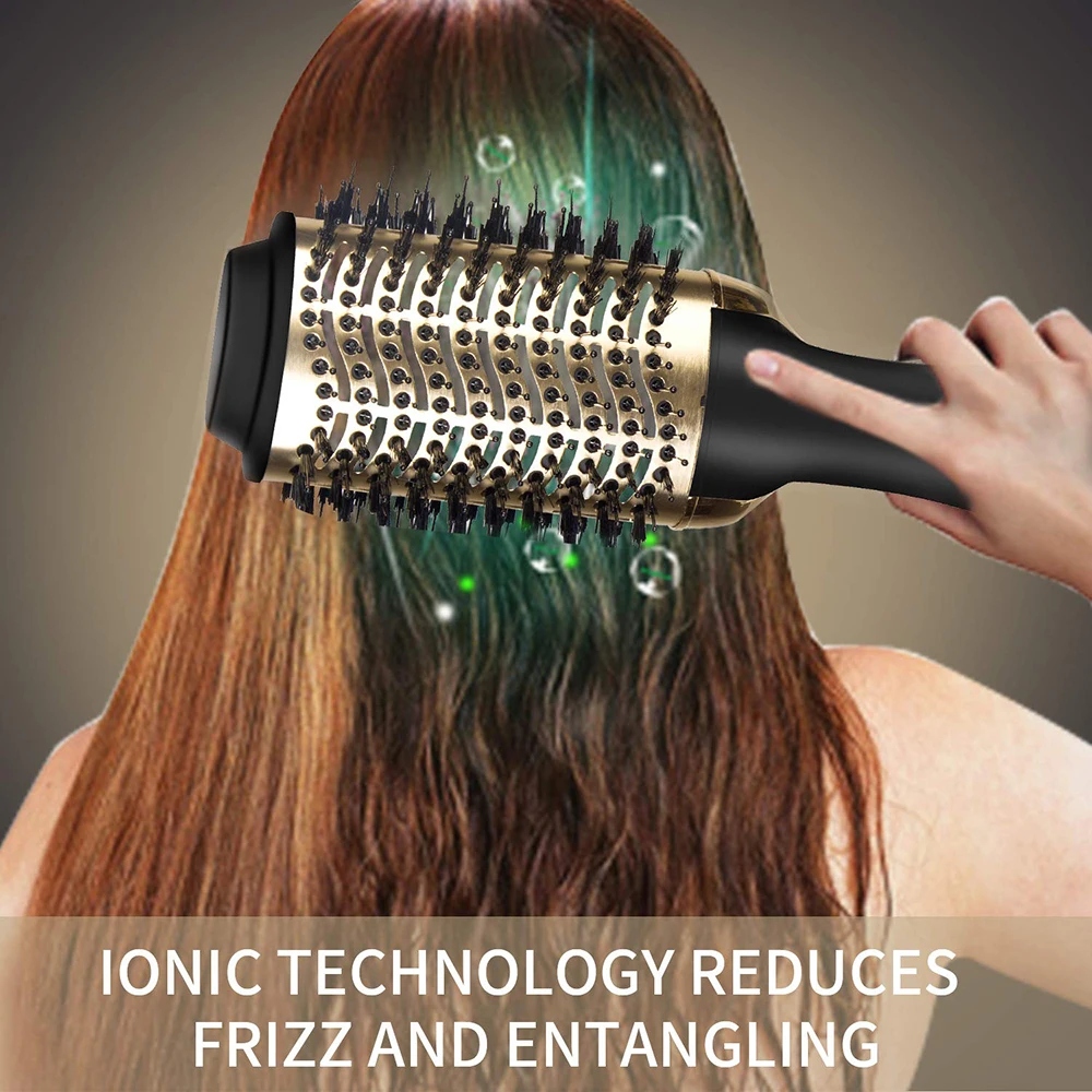 

One Step Electric 1000W Hair Dryer Hot Air Brush Styler and Volumizer Hair Straightener Curler Comb Roller Ion Blow Dryer Brush