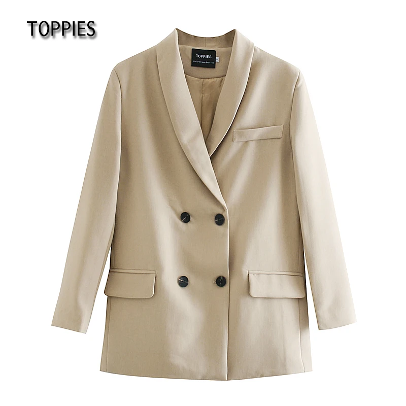 Пиджак Toppies женский однотонный двубортный жакет деловой костюм весна 2022 - купить