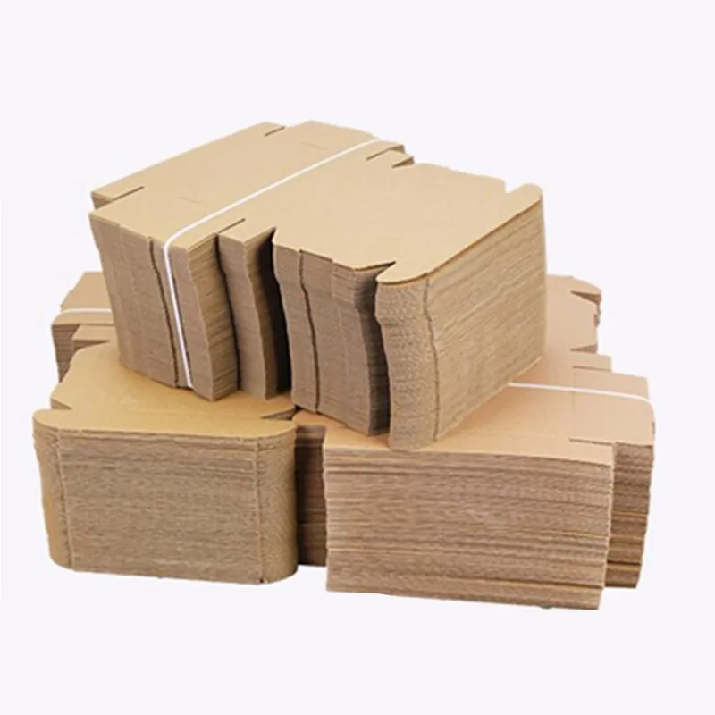 50 шт./лот трехслойная жесткая гофрированная упаковочная коробка из крафт-бумаги